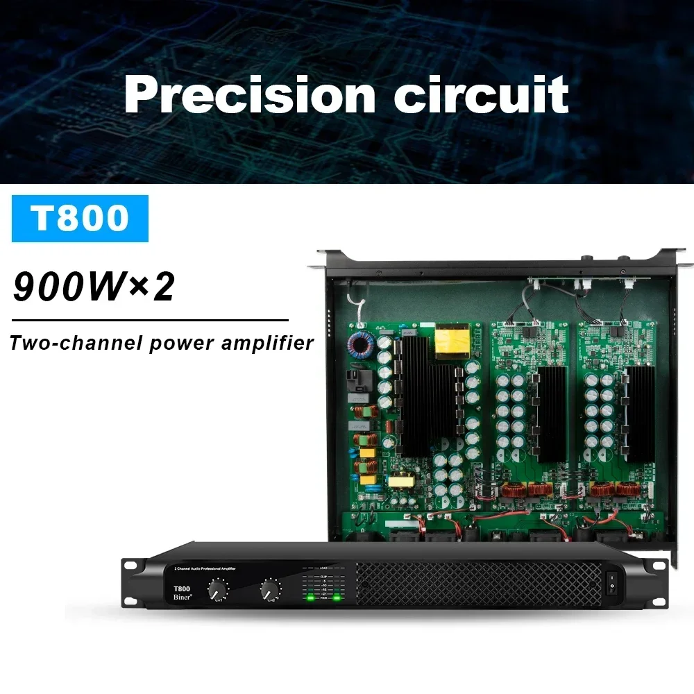 OEM T800 2*900W High Power Digital Post Power Amplifier Professional For Karaoke Home Theater