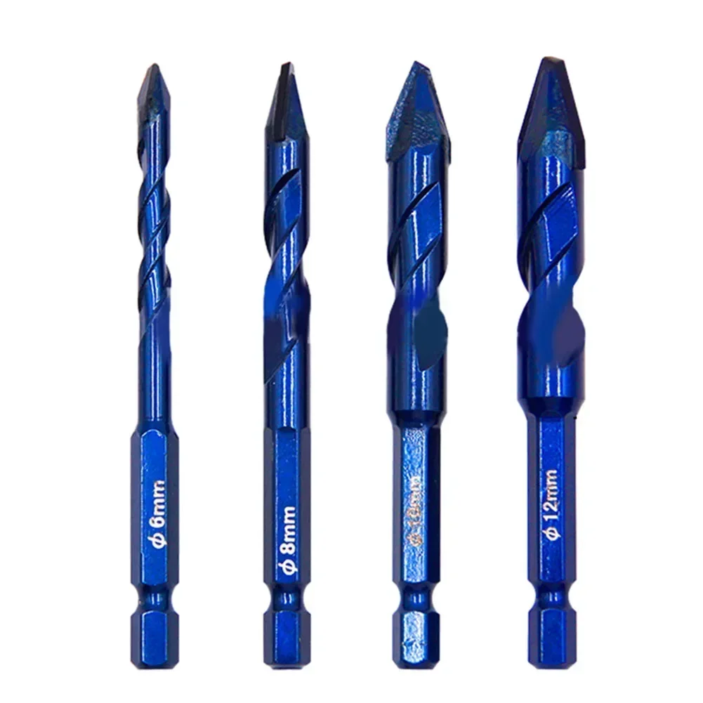 4 Stuks Carbide Boor Cross Hex Tegel Keramische Boren Set Boren Tool Gat Opener Voor Gipsplaten Bakstenen