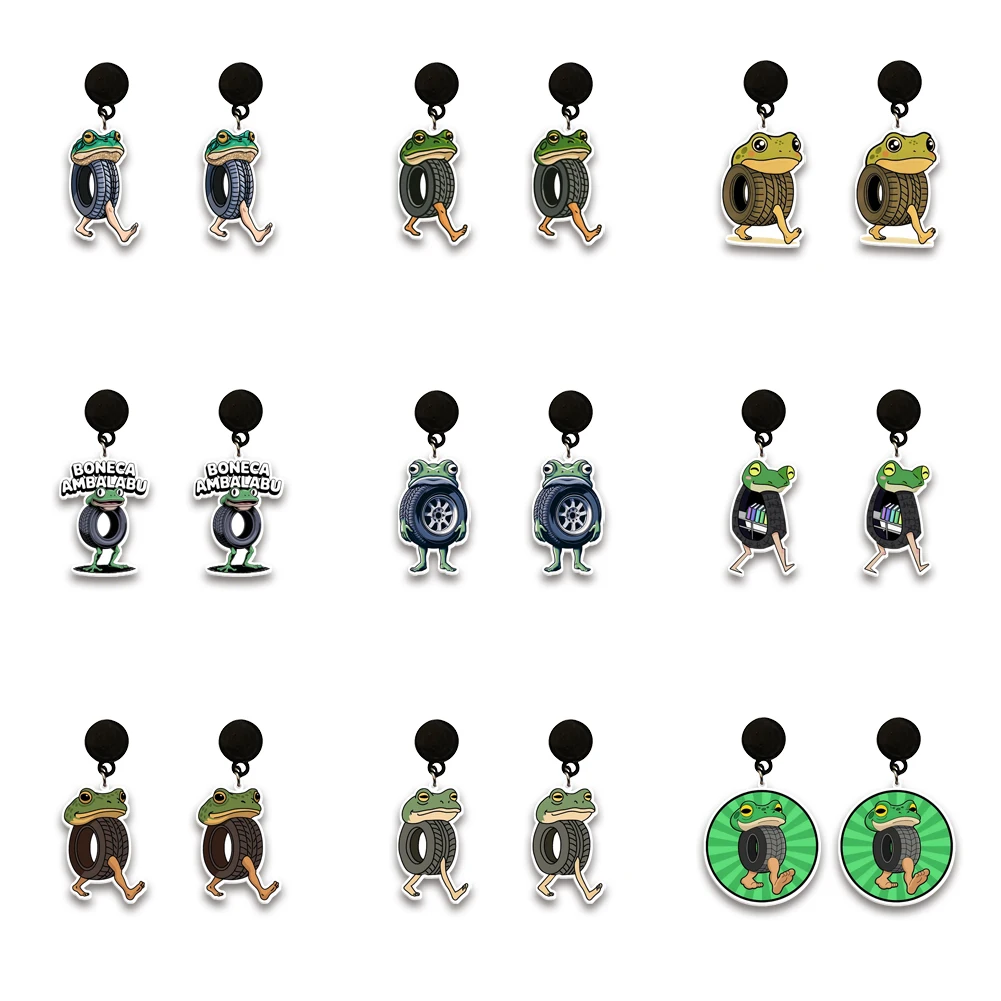 Boneca ambalam brincos de resina acrílica fantasia tema brincos para mulheres exclusivos artesanais joias estranhas presentes