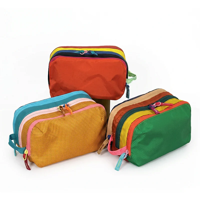 New fashionable sports style colorful nylon cosmetic bag for men and women, waterproof, multi-layer travel cosmetic storage bag