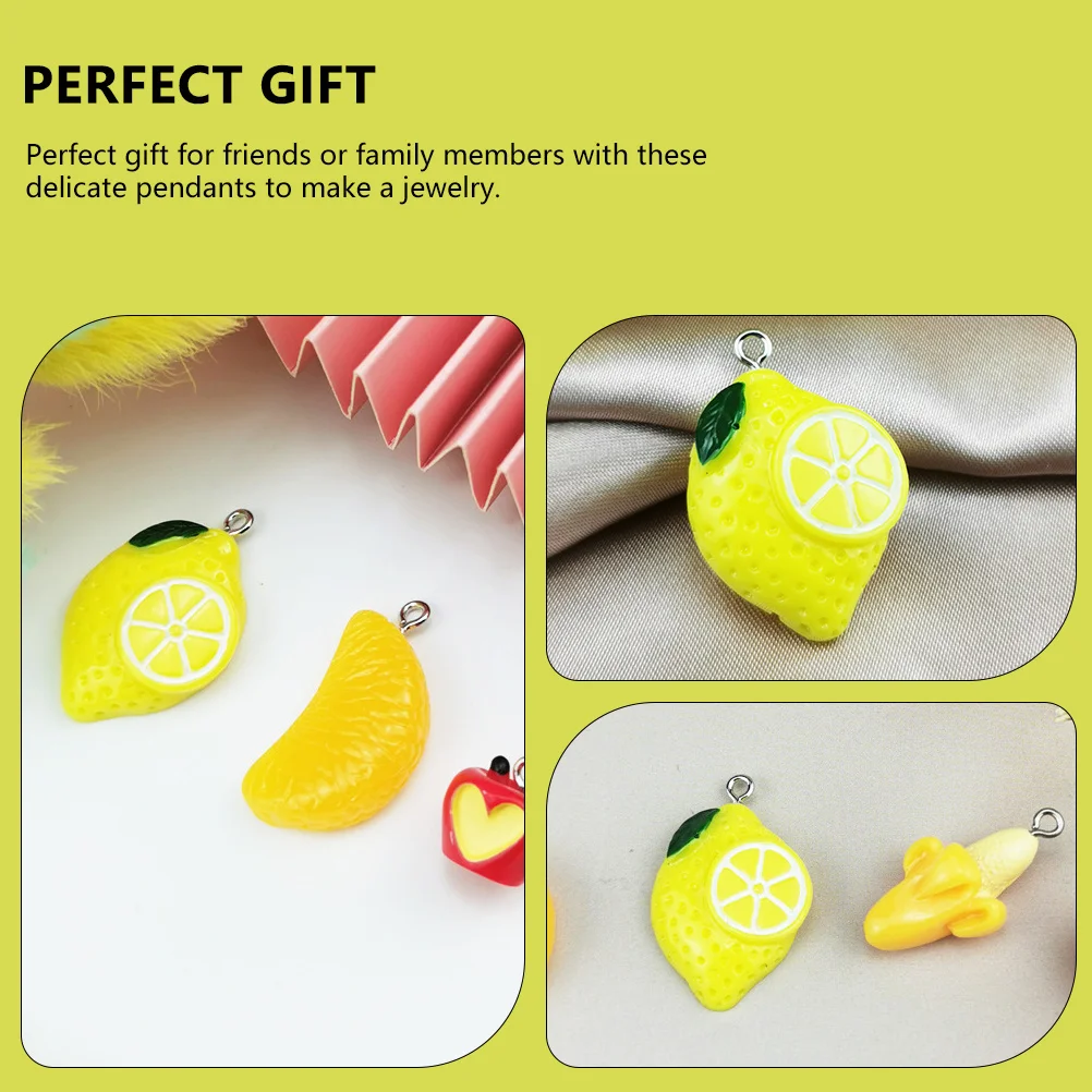 

30Pcs Creative Lemon Alloy Resin Pendants DIY Necklace Earrings Accessories Safe to Use DIY Earring Pendants Jewelry Accessories
