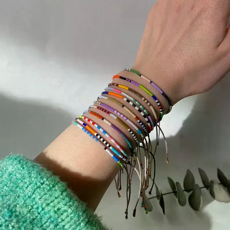 女性用ブレスレット カラフル Y2k アクセサリー ジュエリー ギフト 手作り ビーズ プルセラス ムヘール 1