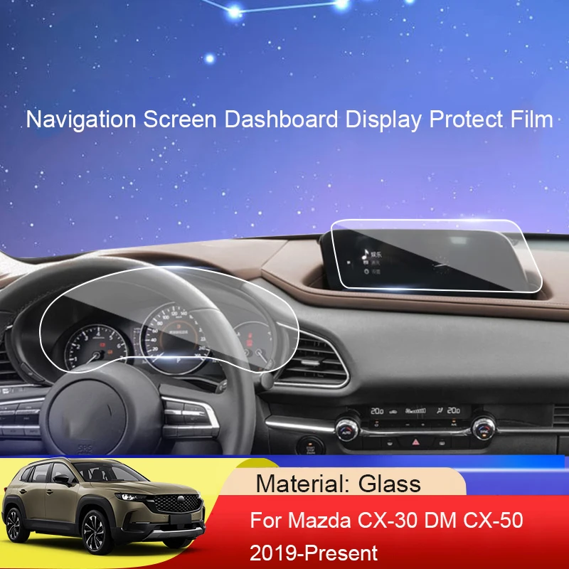 

Car GPS Navigation Screen Protect Tempered Film Dashboard Display TPU Sticker Auto Accessory For Mazda CX-30 DM CX-50 2019-2026