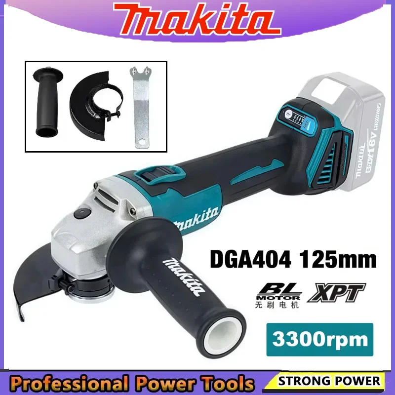 Makita DGA404 125mm/100mm Brushless Lithium Electric Angle Grinder Rechargeable Cutting Machine High Power Polishing Machine