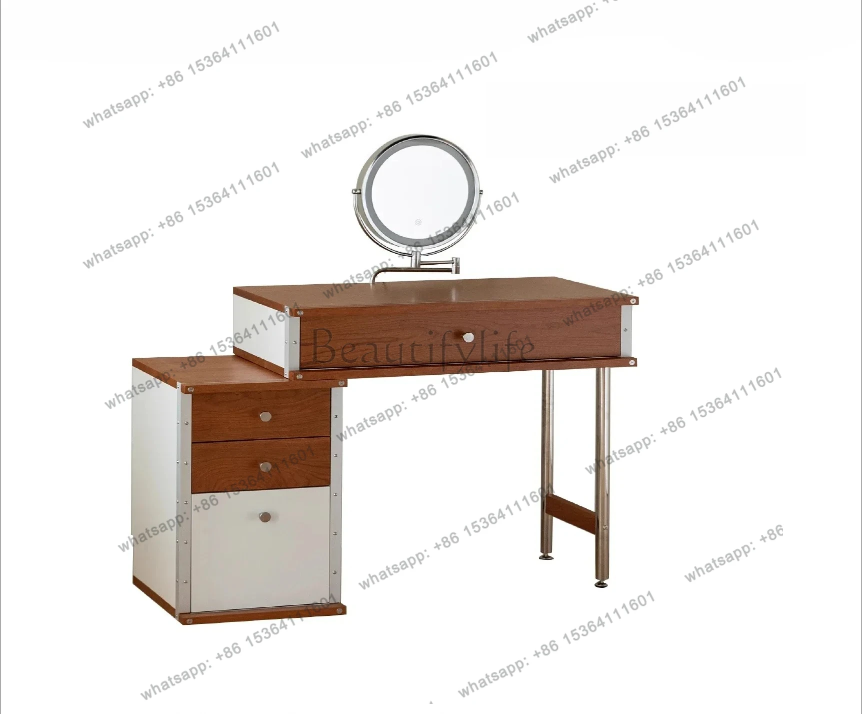 

yj39 Comò in stile medievale nordico, tavolo da trucco, cassapanca, camera da letto integrata, piccolo specchio portaoggetti in