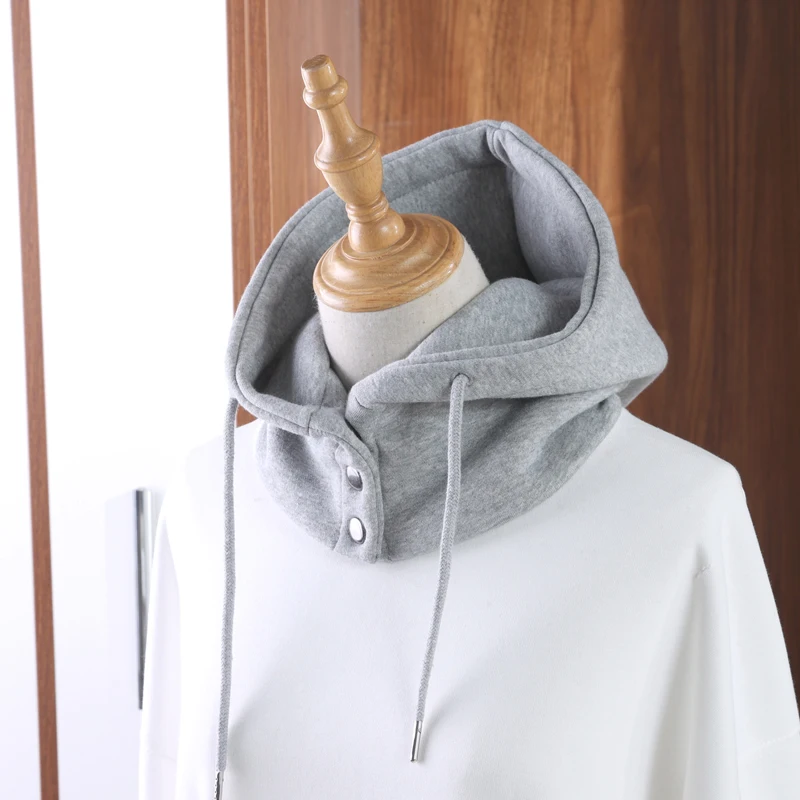 

Осень-зима, простая универсальная теплая шапка из чистого хлопка с капюшоном, защищенная от холода, удобная интегрированная шапка с искусственным воротником