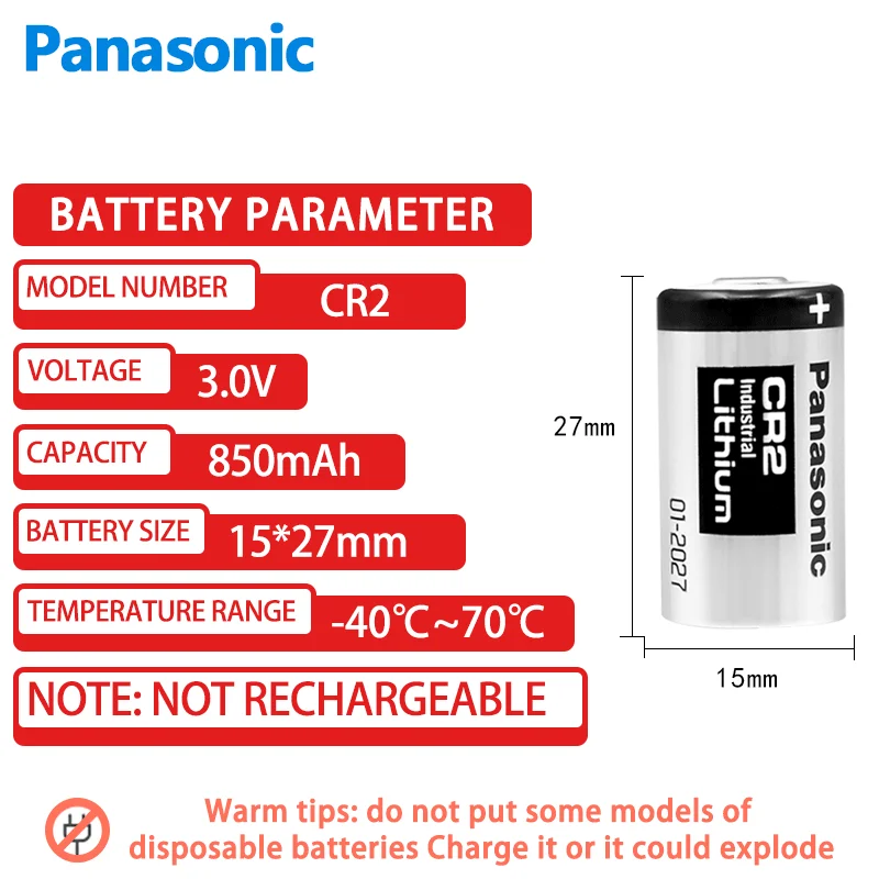 Panasonic CR2 CR15H270 dalmierz 3V bateria litowo-manganowa Polaroid mini 25 kamera drukarka blokada hamulca tarczowego GPS zabezpieczenie