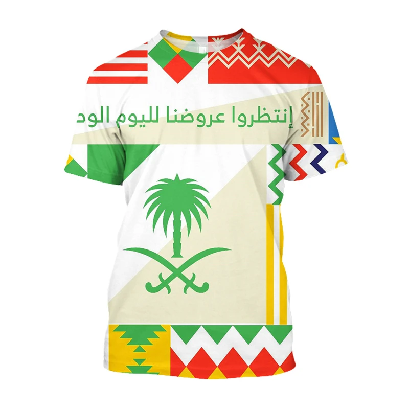 Saudi National Day Jumeast 3D Saudi Arabia Flag Print Men T-shirts New In Unisex Baggy T Shirt Fashion National Day 93 Festival