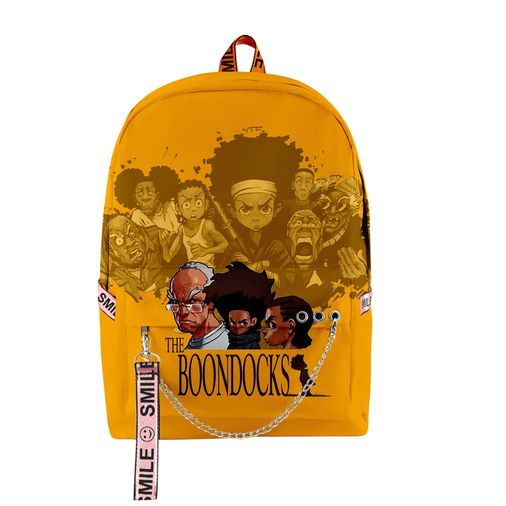 

The Boondocks Cartoon Zipper Rucksack 2024 Casual Style Harajuku Schoolbag Unique Travel Bag Backpack Customizable patterns bag