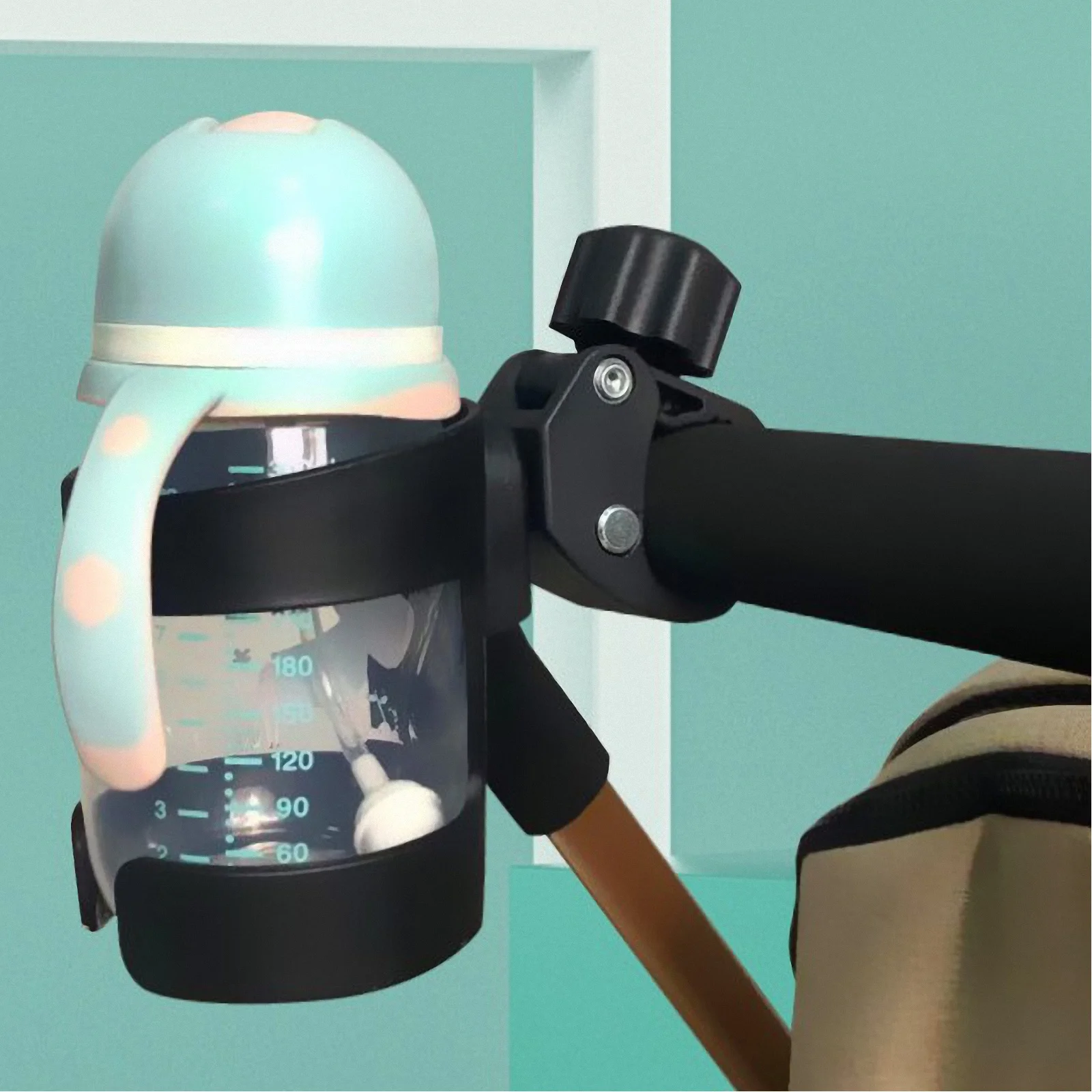 

2Pcs Trolley Bottle Rack High Quality Plastic Stroller Cup Holder No Burrs Easy to Install Milk Bottle Organizer for Baby Cart