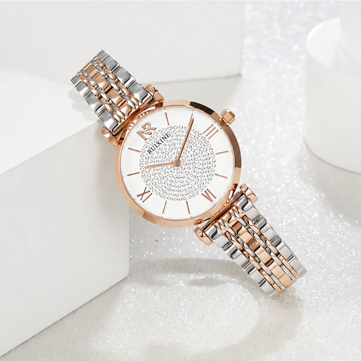 RUIXINE New Luxury Woman Quartz Watch Waterproof Classic Casual Business Woman's Watch Stainless Steel Women's Wrsiwtwatch
