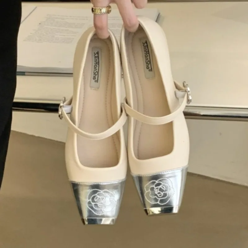 novelty-flower-buckle-design-low-heel-pumps-women-fashion-square-toe-mixed-color-flats-comfortable-light-commuting-office-shoes