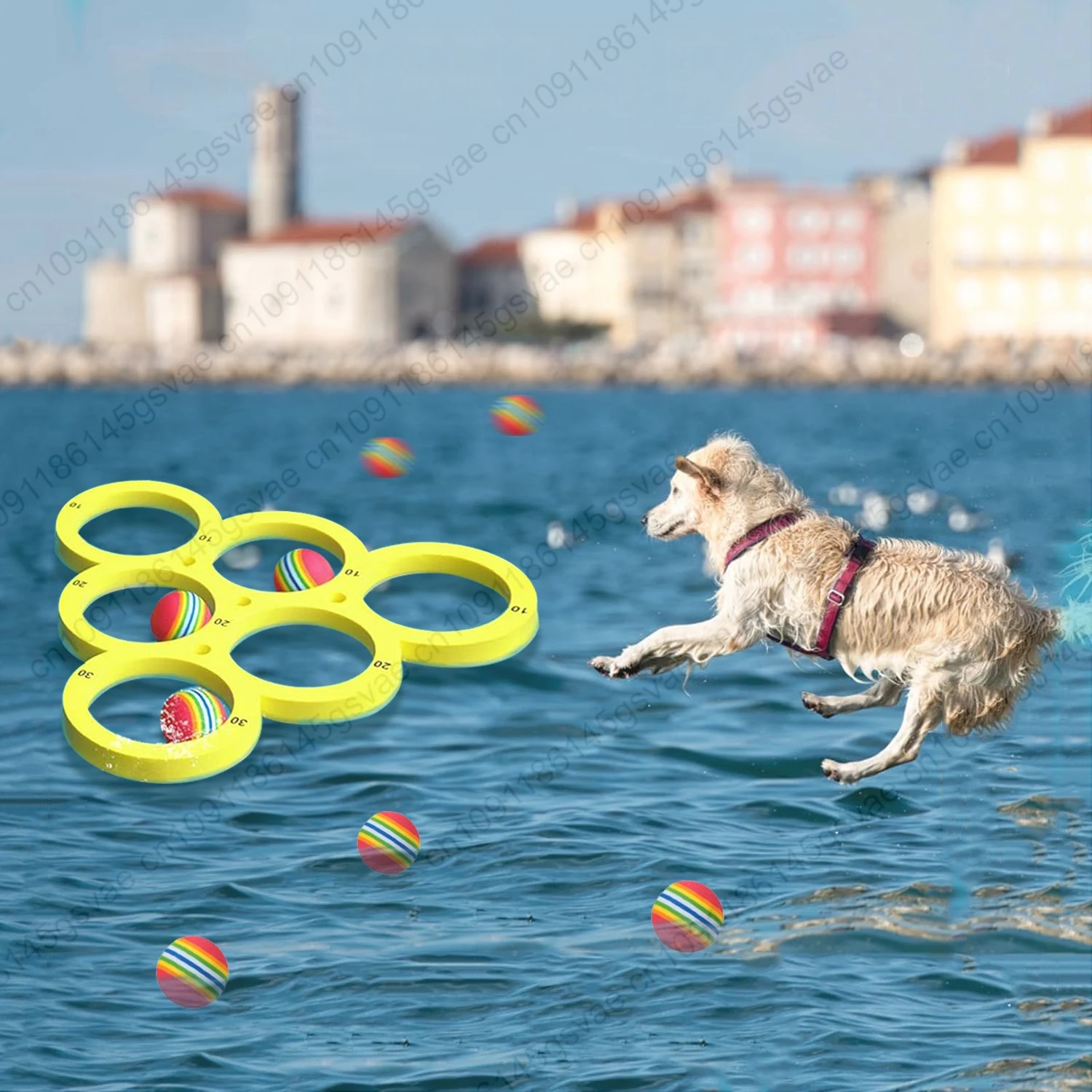 1+10個入りプール投げゲームセット、ファミリーウォータースポーツ用フローティングプールおもちゃ、投げゲームウォーターゲームマット