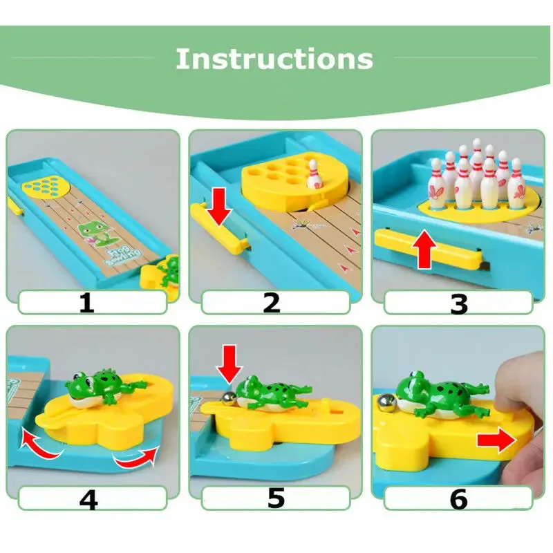 Frog Bowling Game for Kids Educational STEM Toys Parent Child Indoor Activity Stress Relief Desktop Game Birthday Christmas Gift