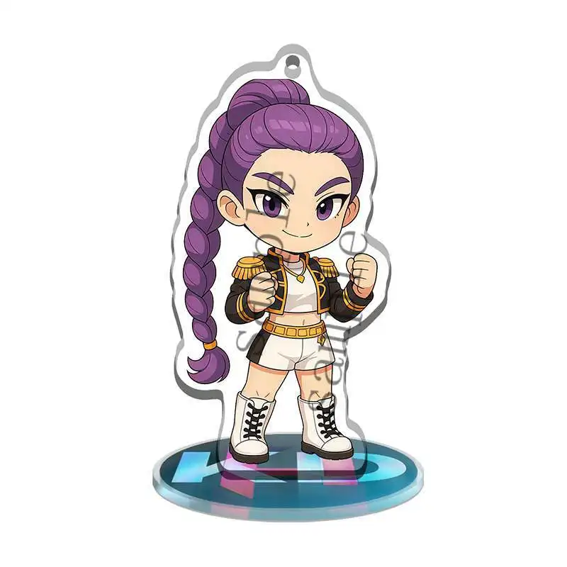 Kpop Demon Hunters periféricos de animé americano versión Q soportes acrílicos adornos de escritorio coleccionables juguete creativo de regalo de cumpleaños