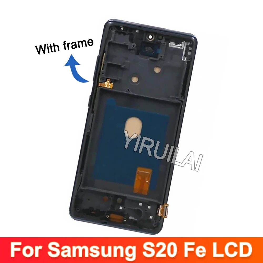 Layar OLED lcd SM-G781 Samsung S20 FE G781U G781B, layar LCD dengan bingkai layar sentuh pengganti rakitan Digitizer