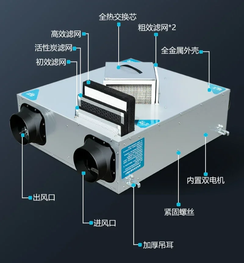 

Two-way flow fresh air ventilator silent air supply exhaust air purification integrated