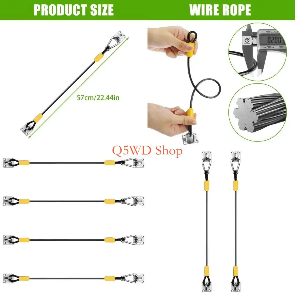 

Q5WD Multipurpose Trash Can Lid lock Heavy Duty Garbage Can Lid Locking Rubberized Steel Cable Secures Against Raccoons
