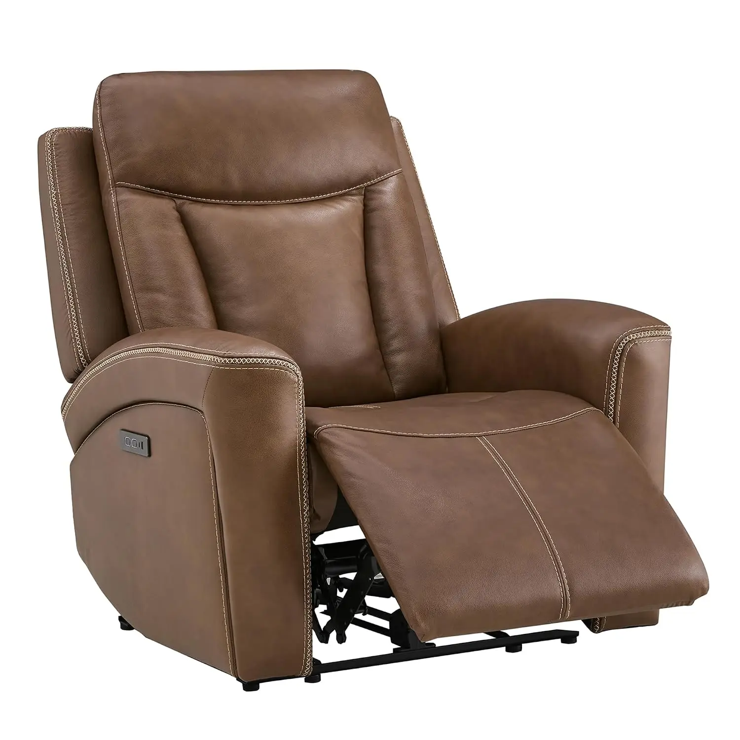 Genuine Leather Super Zero Gravity Power Recliner Chair, Cafe Brown