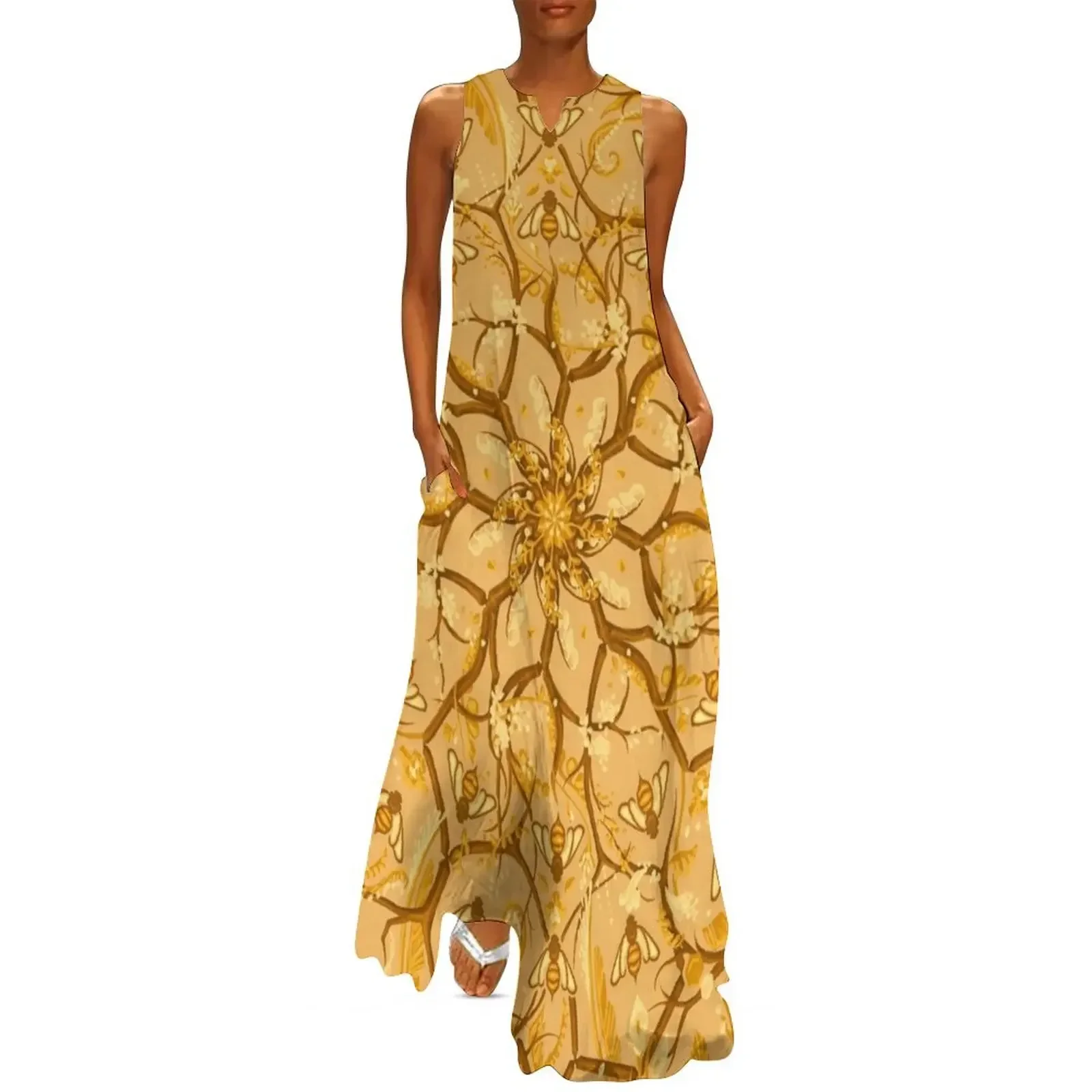 

Bees and Honeycomb flowers Long Dress woman dress dress summer Summer skirt dresses for womens 2025