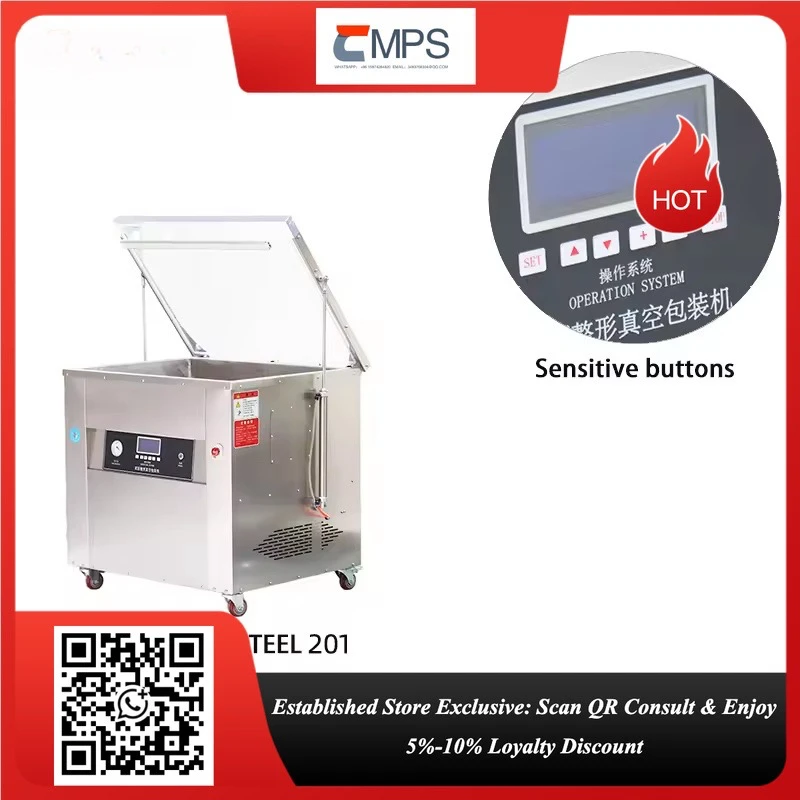 DZ650 Electric Automatic Digital Square Shaping Food Commodity Vacuum Packaging Machine Stainless Steel Chamber Pouch Packaging