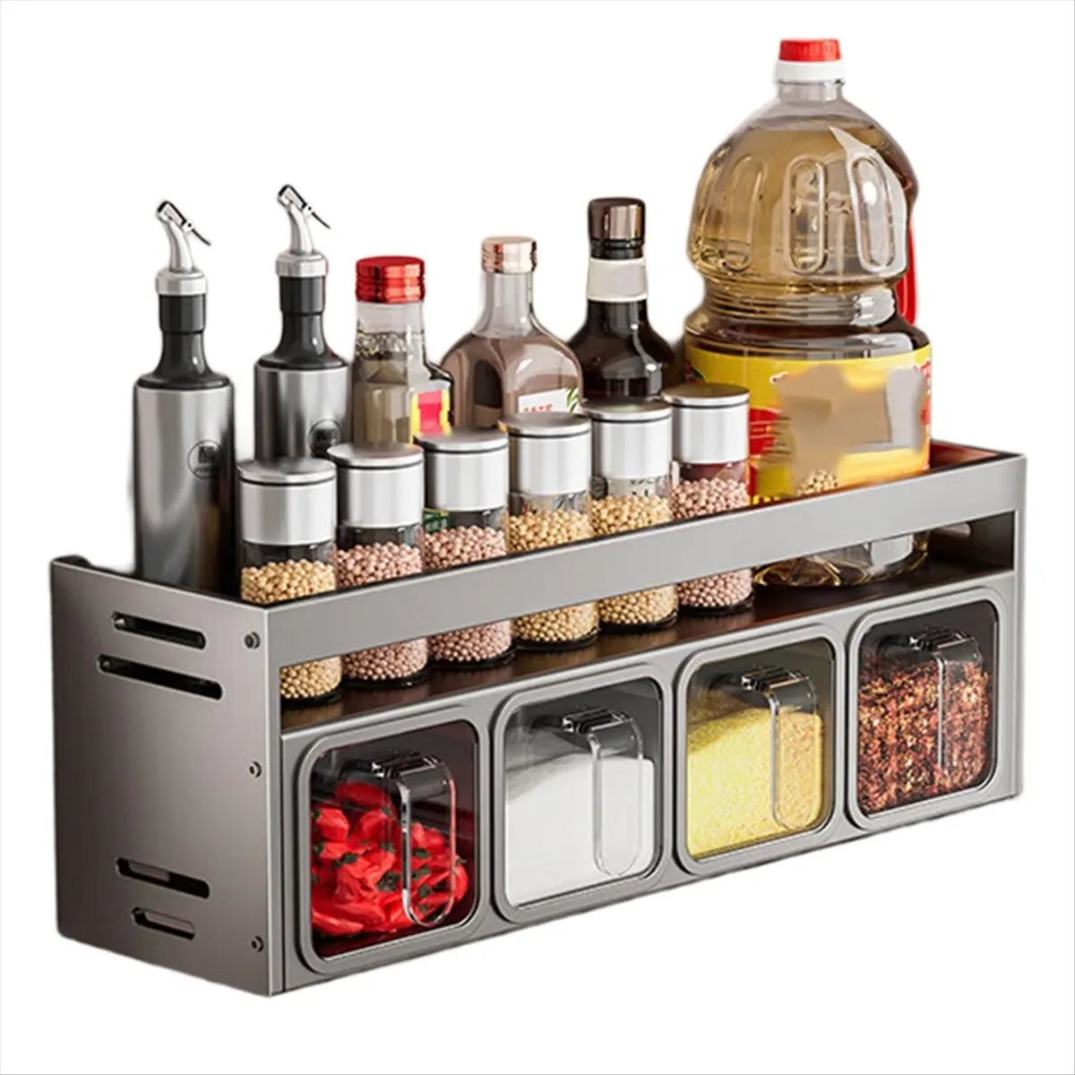 A50U SpiceRack Organizer Wall Mounted Kitchen Spice Rack for Countertop Seasoning Box Spice Organizer for Kitchen Seasoning B