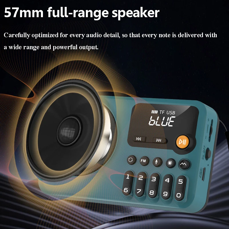 Portable Digital FM Radio HD LED Display Radios Wireless Bluetooth Speaker Timed Shutdown Music Player Support Recording TF USB