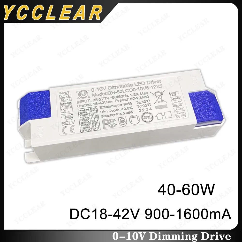 

LED Driver 0-10V Dimmable 1600mA 1500mA 1300mA 1200mA 1100mA 900mA Lighting Transformers For 40W42W45W48W50W56W60W Power Supply