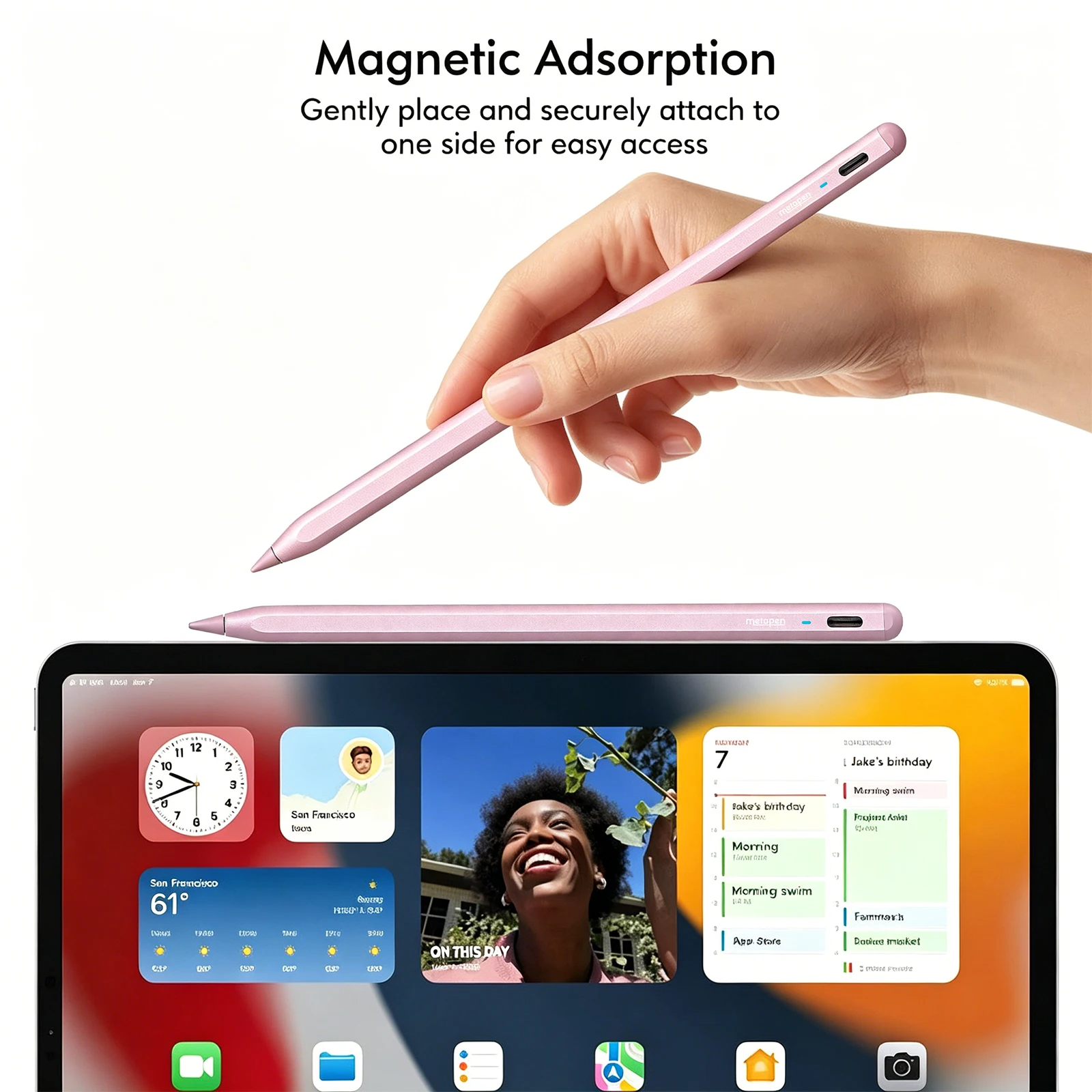 MetaPen A8 Magnetic Stylus Pen For Apple iPad Pencil 2018-2026, Anti-Palm Rejection For iPad Pro 11 12.9 13 Air 6 A8 Air13 M5 M4
