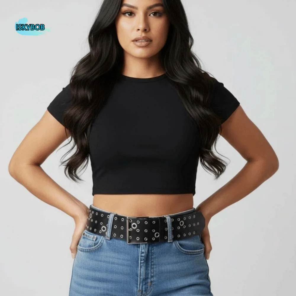 Adjustable Hollow Rivet Wide Belt Personalized Design Punk Style Y2K Cool Girls Belt Jeans Decor Three Row Needle Buckle