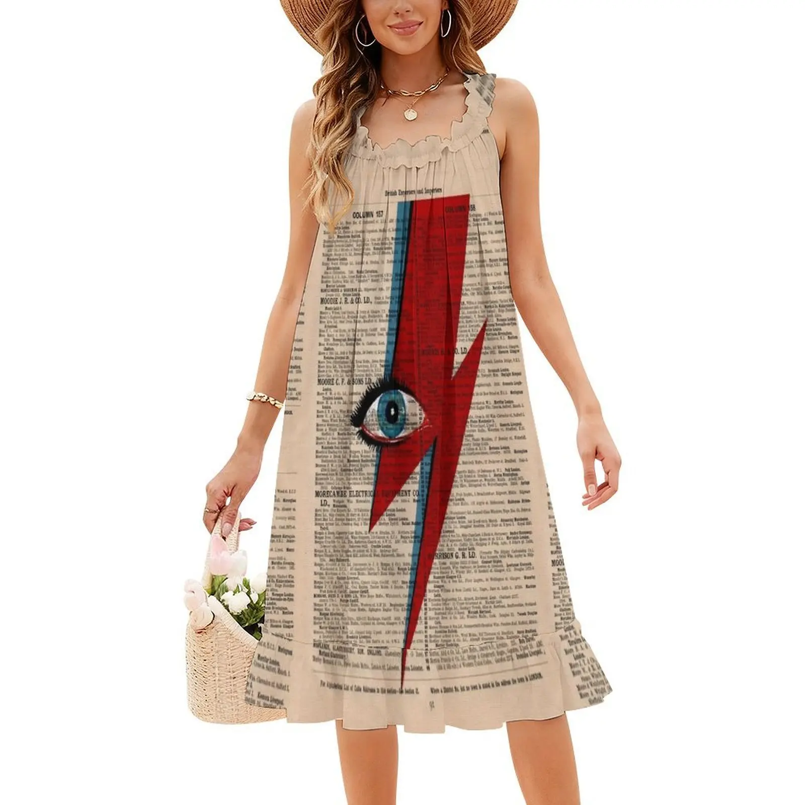 عيون البرق زيغي باوي البرق نمط Preppy فستان قصير للنساء ألف خط فضفاض صالح فستان يوم غير رسمي عيون زيغي البرق