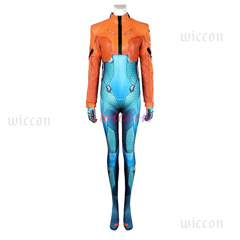 Costume de Cosplay Juno du Jeu Overwatch 2 pour Femme et Fille, Manteau en Cuir, Combinaison avec Perruque, Ensemble Complet, Tenues de ixd'Halloween et de Carnaval