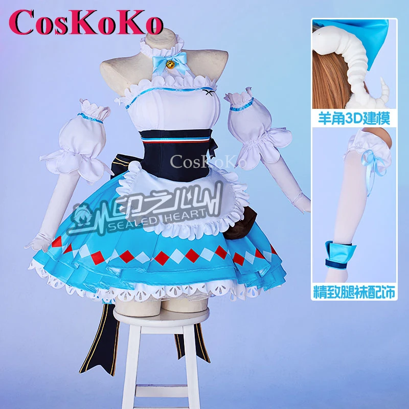 

CosKoKo Eyjafjalla The Hvit Aska Cosplay Game Arknights Costume Sweet Lovely Maid Dress Halloween Party Role Play Clothing XS-XL