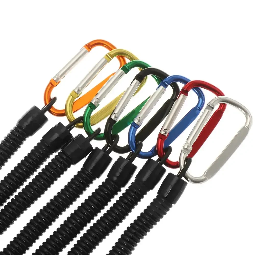 Security Key Chain Holder Safety Coil Carabiner Rope Fishing Tools Safety Belt Clip Hook