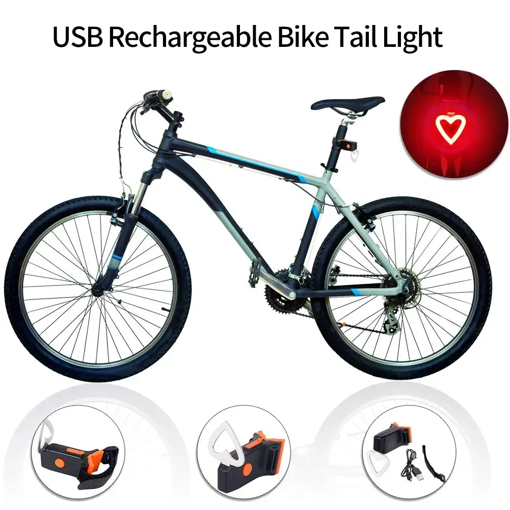 Luz Led trasera para bicicleta de montaña y carretera, faro trasero con varios modos de iluminación, carga USB, tija de sillín