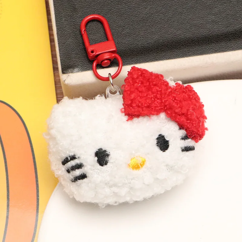 Cute Kuromi Cartoon Anime Melody KT Cat Cinnamoroll Stuffed Doll Keychain Plush Toy Bag Pendant Car Key Holder Children Gifts