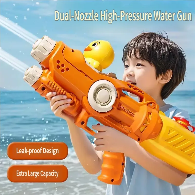 

Kids Water Gun Press Shoot Sprayer Large Capacity Outdoor Beach Toy Water Battle Game Cartoon Big Size Double Nozzle Watergun