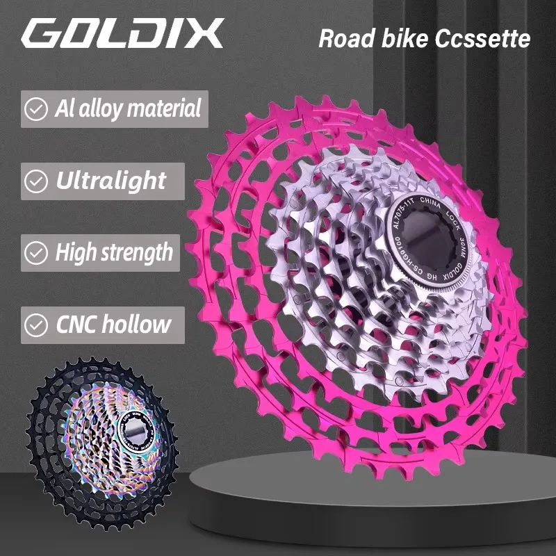 GOLDIX Ultralight Road Bike Freewheel HG Structure 11/12Speed Aluminum Alloy Material CNC Hollow Gravel Bike Bicycle Cassette