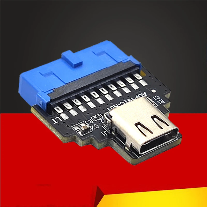 19pin to Type C Converter 19 Pin Internal Header to USB 3.1/3.2 Type C Adapter 10Gbps for PC Desktop Motherboard Connector Riser