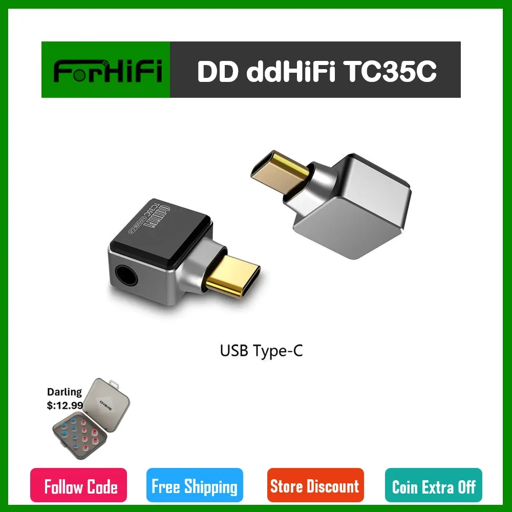 DD ddHiFi TC35C USB-C to 3.5mm Headphone Adapter & Lossless Music Decoder, ALC5686 DAC Chip, Up to 32bit / 384kHz PCM Decoding