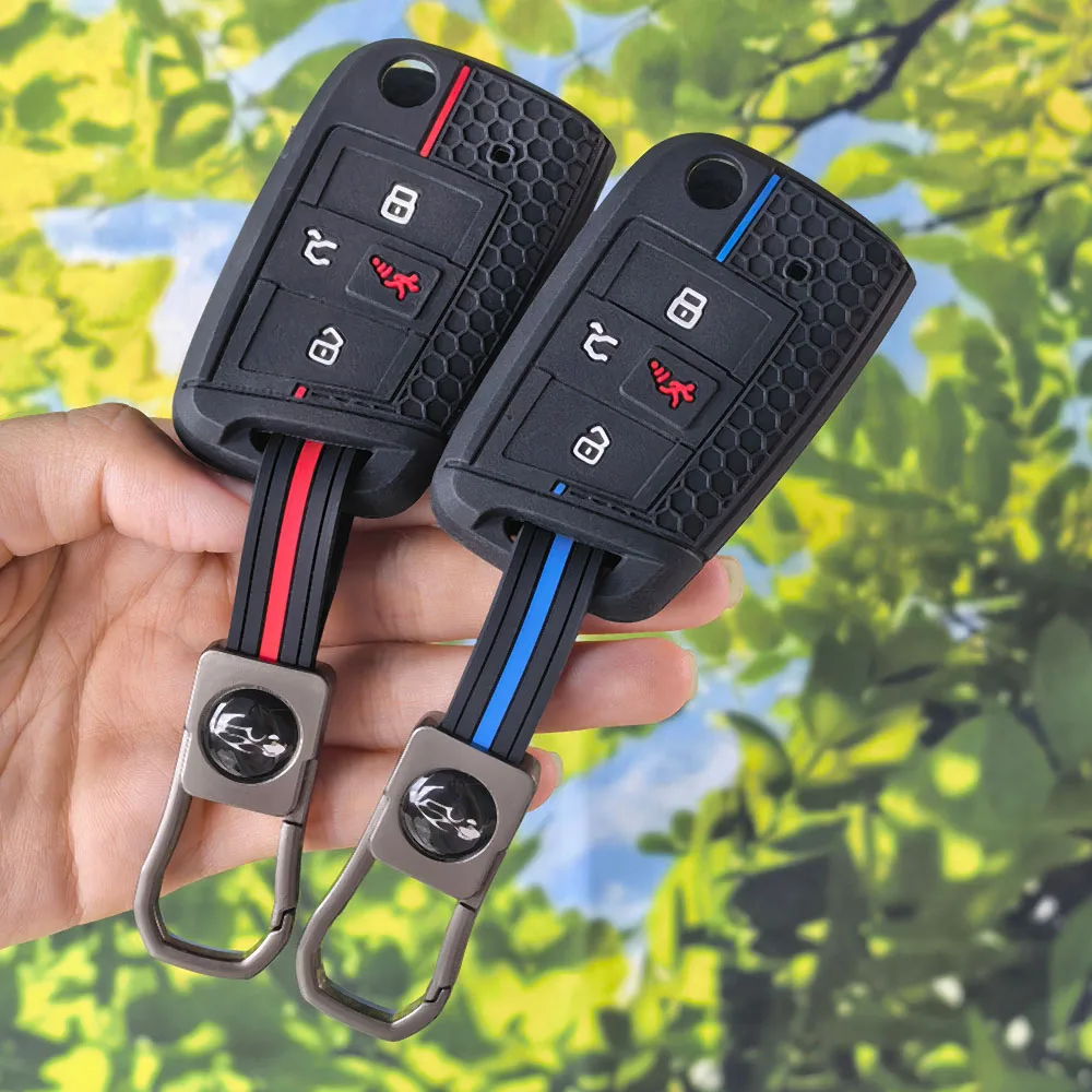 Car Key Case Cover Shell Keychain For VW Volkswagen Golf 7 MK7 Tiguan MK2 For Seat Ateca Leon FR Ibiza For Skoda Octavia