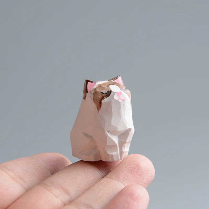 Miniatures Handcrafted Siamese Ragdoll Cat Ornaments British Shorthair Figurines Animal Decoration Key Ring  Backpack Pendant