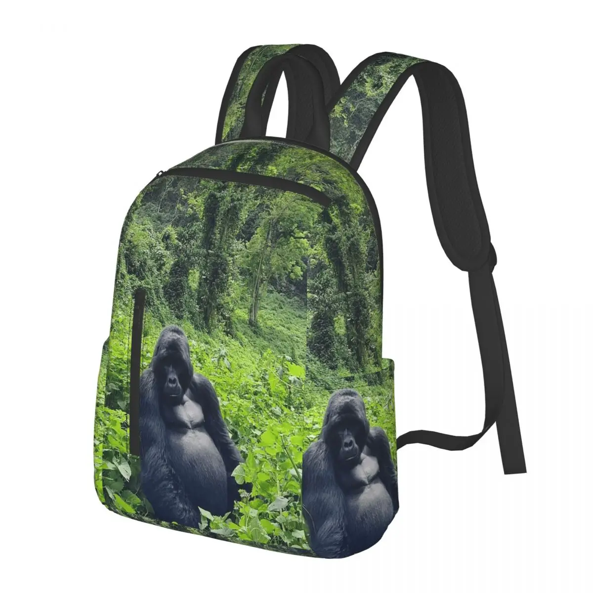 Gorilla In Forest Student Backpack School Bag Hiking Travel Daypack for Boys Girls Bookbag Shoulder Bags