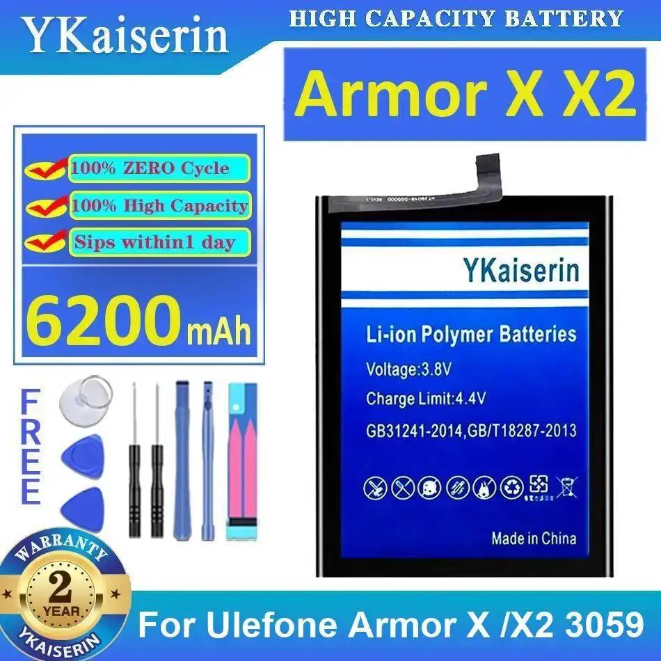 

Reliable Replacement Long-Lasting Mobile Phone Battery For Ulefone Armor X X2 3059 6200Mah