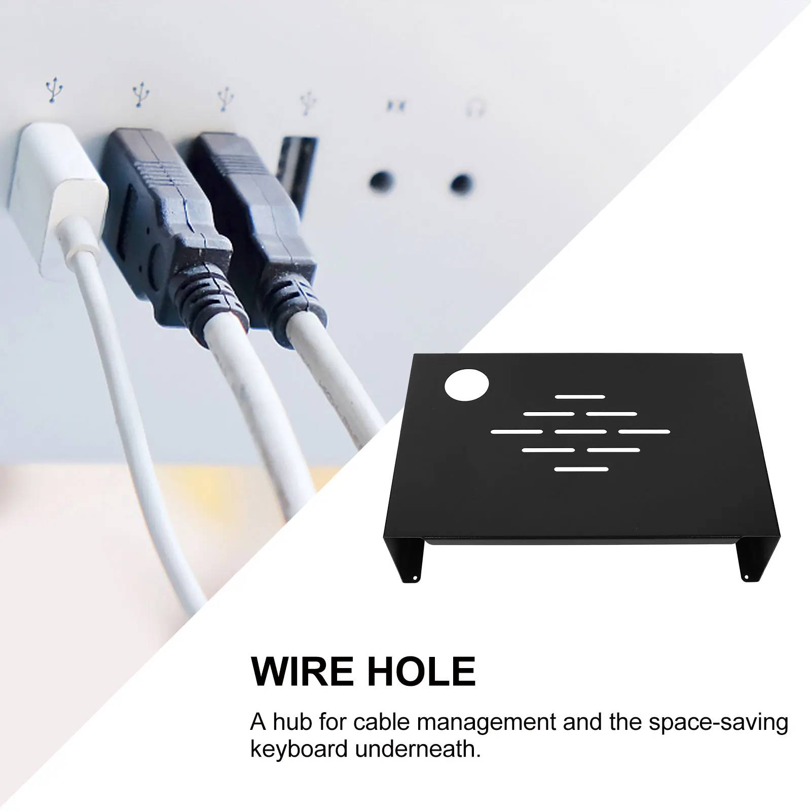 

Ergonomic Monitor Stand Size Desk Organizer Laptop Risers Non Slip Pads Cable Management Space Saving Keyboard