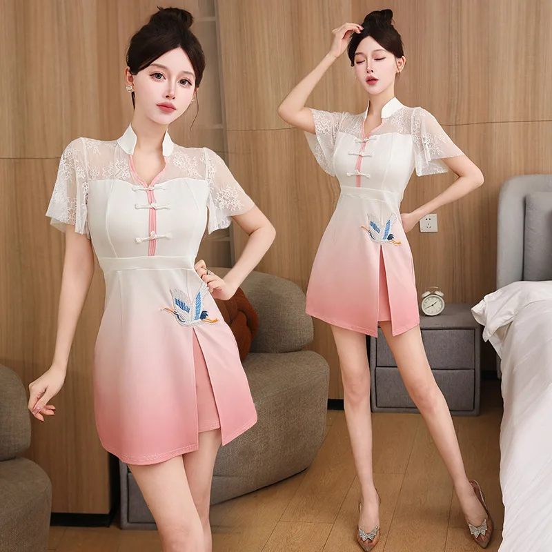 Woman Work Clothes Shirt Short Skirt Suit Hotel Waiter Beauty Salon Spa Massage Nail Cafe Foot Bath Technician Overalls Uniform