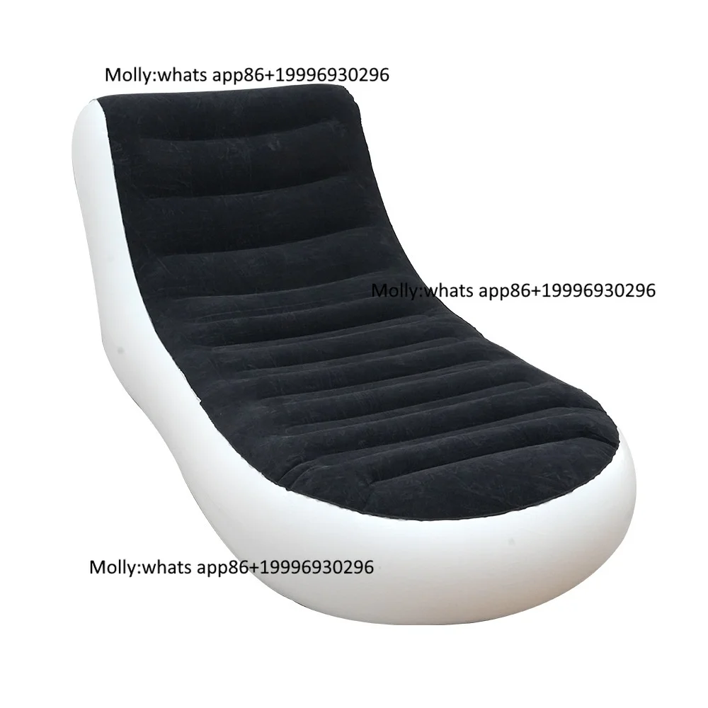 Inflatable Sofa L-shaped Recliner Portable Camping Modern Design Lazy Lounger Single Bed Flocking Tatami Storage