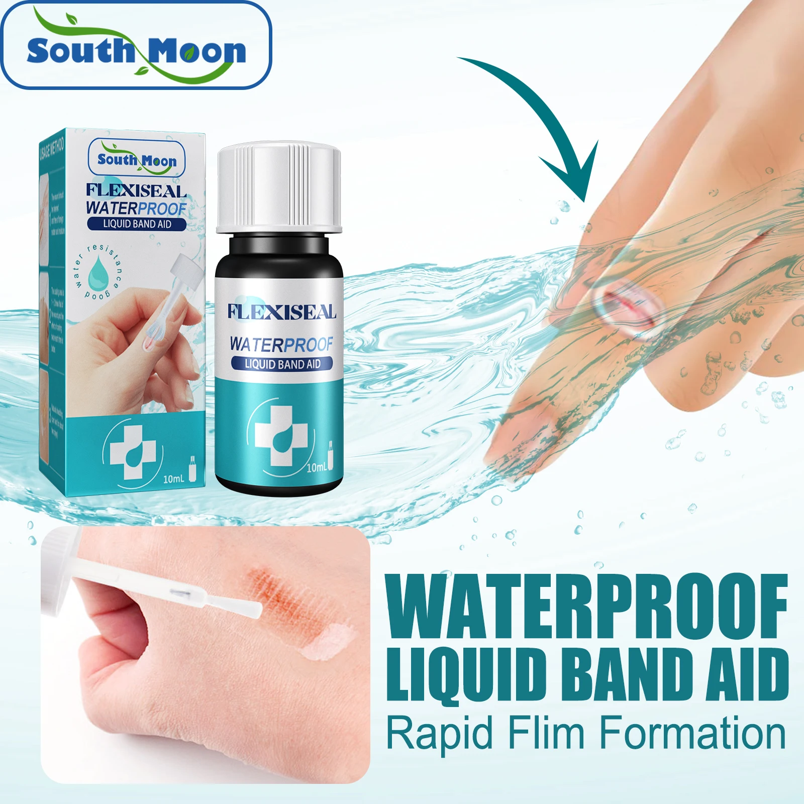 Liquid Woundplast 10ml Liquid Bandage Waterproof Transparent Portable Emergency Wound Cut Scratch Healing for Body Health Care