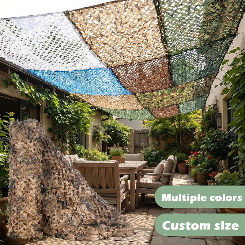 210D Double Layer Camouflage Net Custom Size Military Camo Netting Sun Shade for Garden Hunting Camping Outdoor Decoration