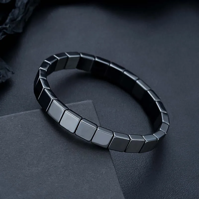 Minimalistisches Gesundheits-Hämatit-Armband für Männer und Frauen, natürlicher Hämatit-Stein, Perlenarmband, Stretch-Heilarmbänder, Geschenkschmuck – Detail 7
